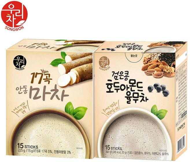 송원 17곡 안동마차 15T +검은콩 호두아몬드율무차 15T, 1개