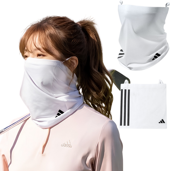 아디다스 SMU 남녀공용 쿨링 골프 스포츠 마스크 자외선차단 얼굴햇빛가리개, 1개, L