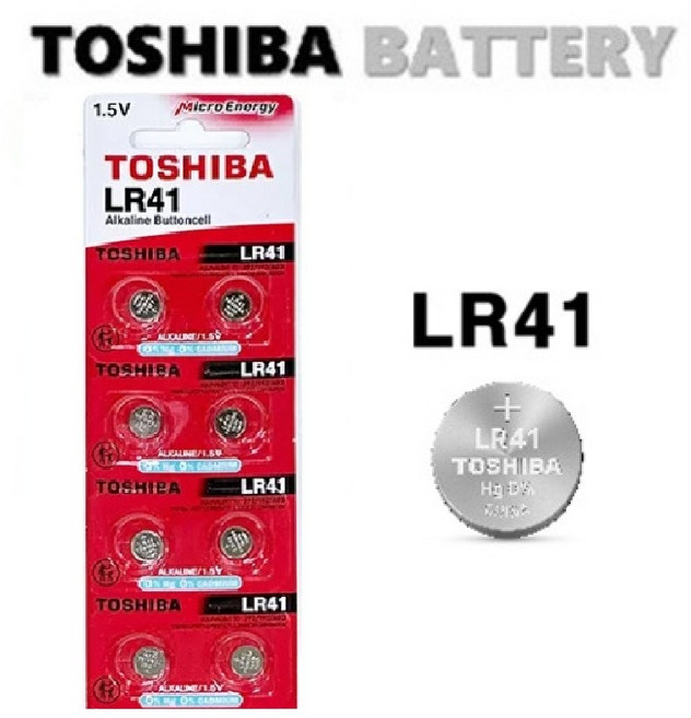 [일반우편배송] 도시바 LR41 알카라인전지 1.5V, 1개, 8개입