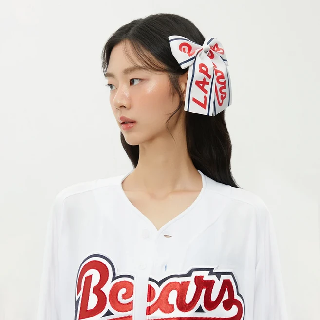랩 LAP x KBO 두산베어스(홈) 레터링 리본핀 AR7GA351, 화이트, 1개