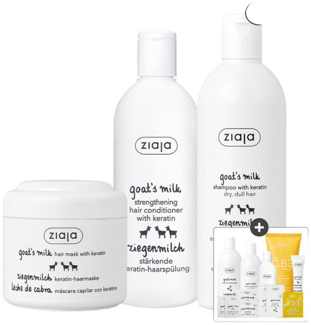 지아자 산양유 탄력 샴푸 400ml + 산양유 영양 컨디셔너 200ml + 산양유 영양 헤어 마스크팩 200ml, 1세트