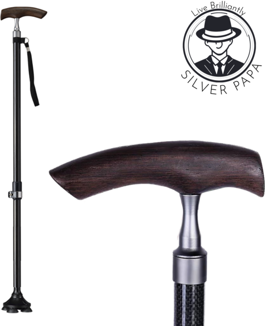 실버파파 프리미엄 카본 지팡이 노인용 초경량 SP001, 1개