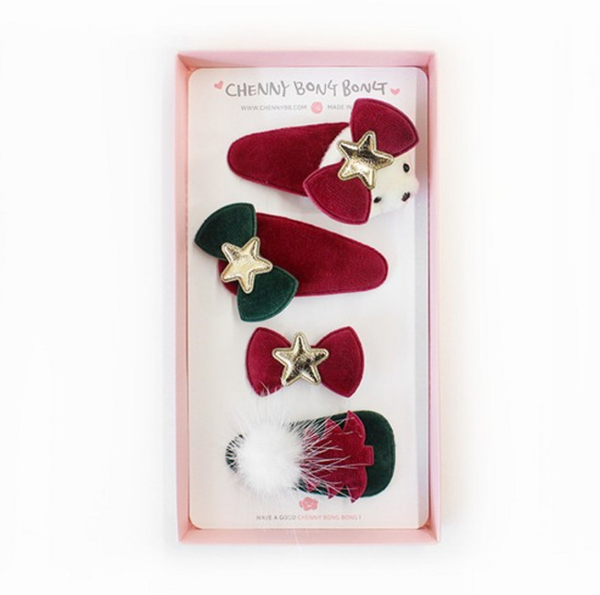 크리스마스 와인 헤어핀세트