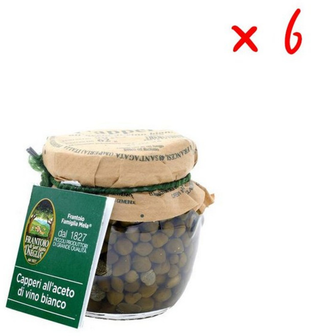 프란토이오 디 산타가타 도네글리아 케이퍼 위드 화이트 와인 비네거, 90g, 6개