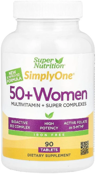 Super Nutrition SimplyOne 50세이상 여성용 종합비타민 90정, 1개 - 쿠팡