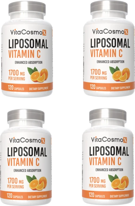 VitaCosmoX 비타코스모엑스 리포조말 비타민C 1700mg 120캡슐 리포솜비타민C 120 야채캡슐, 4개, 120정 - 쿠팡