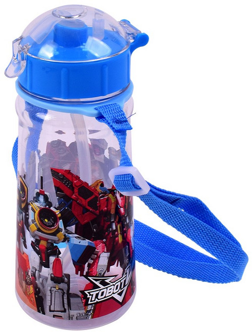 릴팡 또봇v 프리미엄 빨대 물통, 450ml, 혼합색상, 1개