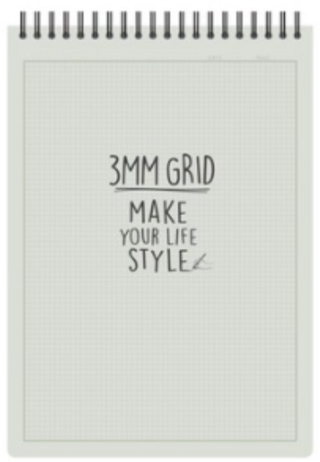 톡톡팬시 3mm 그리드 상철노트, 그레이계열, 4개