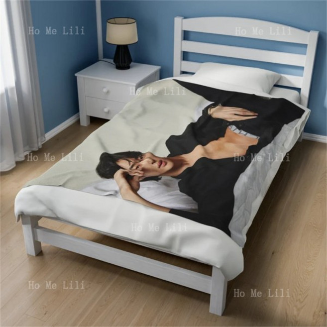 변우석 Kdrama 침대 소파용 플란넬 담요 14세 이상 및 성인용 여행 캠핑 사계절