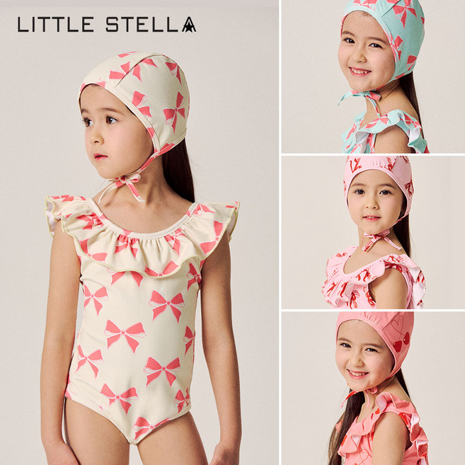 리틀스텔라 여아 프릴 수영복 2종 세트 LB-SS501
