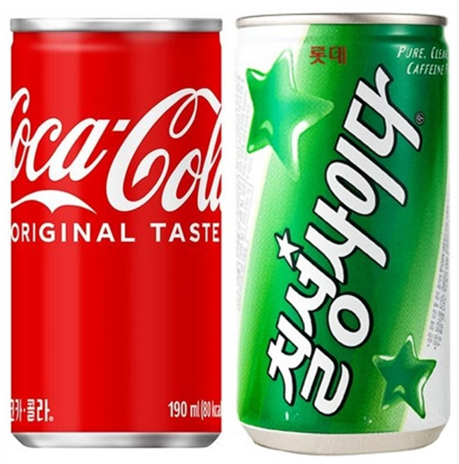 코카콜라 칠성사이다 2종 30캔 세트, 1세트, 190ml