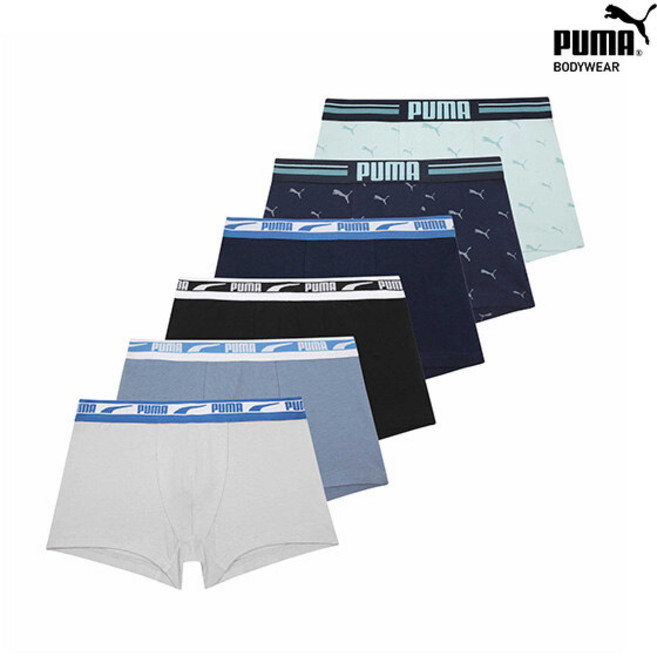 푸마 키즈 푸마 주니어 무형광 면스판 남아 일주일 드로즈 6종세트