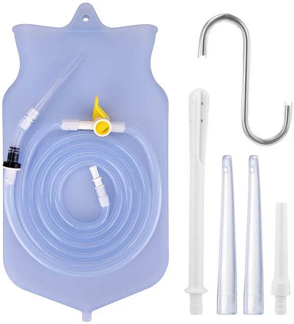 2L 실리콘 비데 기 세트 호스 노즐 대장 튜브 병 버킷 키트, 01 CHINA, 02 Enema Bag Kit