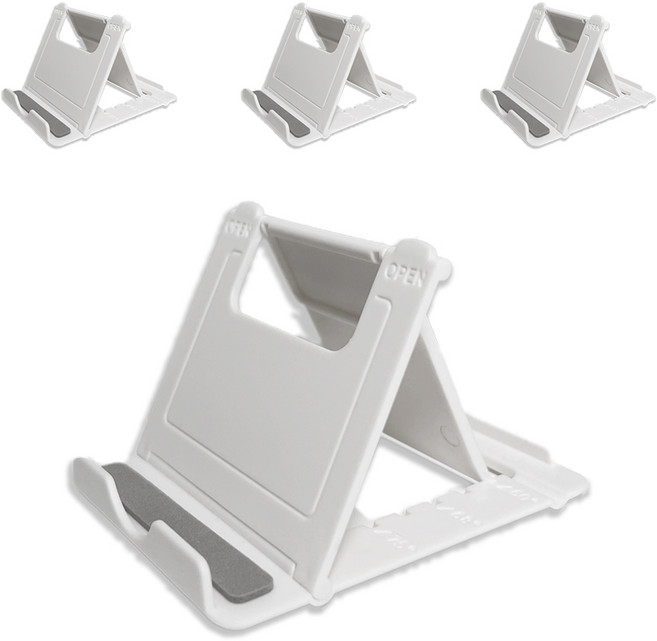 리노드 다용도 접이식 스마트폰 거치대 초경량 스탠드, 4개, 화이트