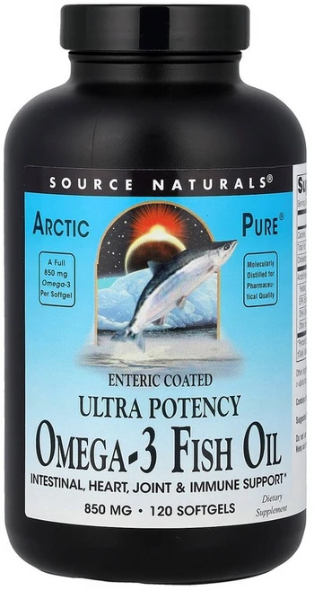 소스 내추럴스 Source Naturals Arctic Pure® 오메가3 피쉬 오일 850mg 소프트젤 120정124134원산지:기타, 120 개, 1개, 120정 - 쿠팡