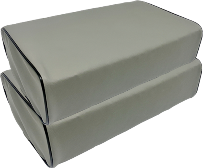 한의 그레이 레자 높은 사각 베개 마사지 병원용 찜질방 진찰베개 L 38 x 20 x 9.5cm, 2개