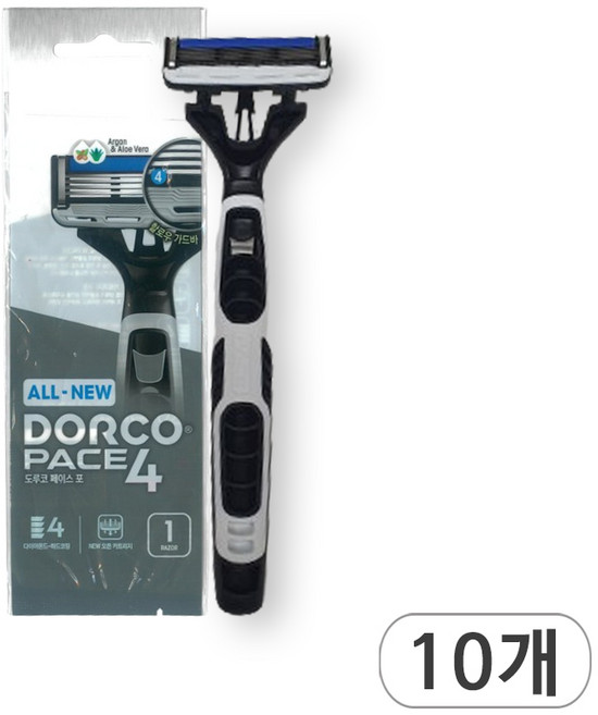 ALL-NEW 도루코 페이스4 일회용면도기 4중날 10개입 (개별포장), 1개