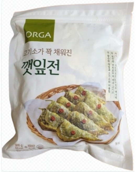 풀무원 올가 바삭고소한 깻잎전 막걸리 안주 가정간편식, 1개, 300g
