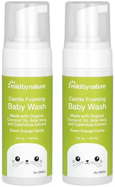마일드바이네이쳐 2개X 포밍 카스티야 베이비 워시 스위트 오렌지 바닐라 148ml(5fl oz), 2개, 148ml