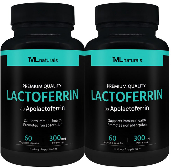 [미국번개배송] 신제품 마이라이프 내추럴스 락토페린 300mg, 2개, 60정