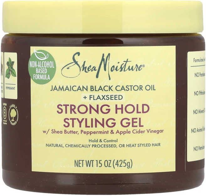 SheaMoisture 스트롱 홀드 스타일링 젤 시어버터 페퍼민트 및 사과 식초 425g(15oz), SheaMoisture스트롱홀드스타일링젤시어버터페퍼민트, 425g, 1개 - 쿠팡