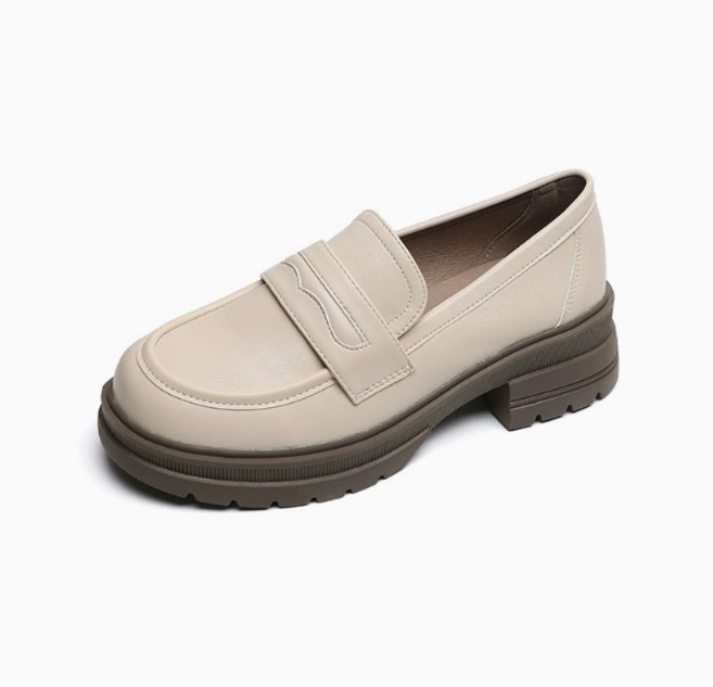 HAM 심플 발편한 통굽 로퍼 굽높이5cm