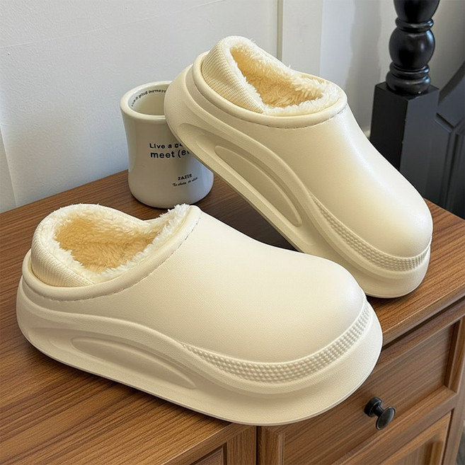 레인메이트 여성 EVA 통굽 키높이 방한 털 신발 슬리퍼
