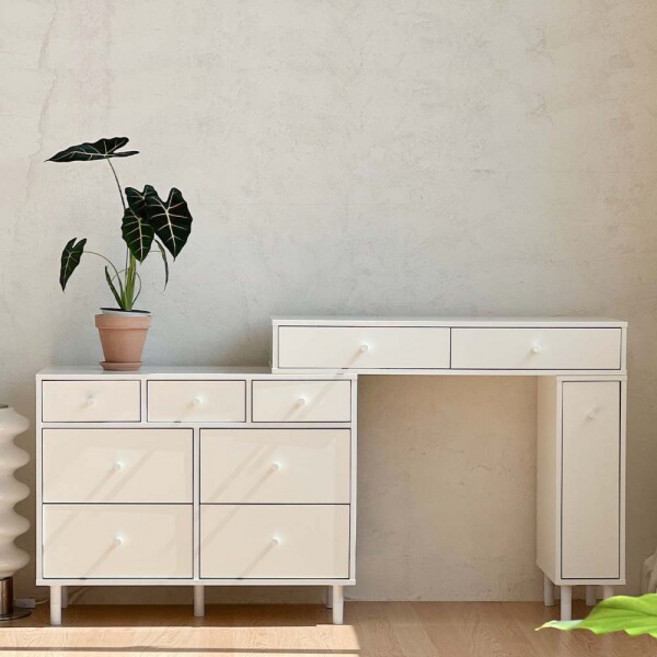 [파로마] 홈즈 블랑 3단 7칸 화이트 콘솔 화장대 HPN341, 상세 설명 참조