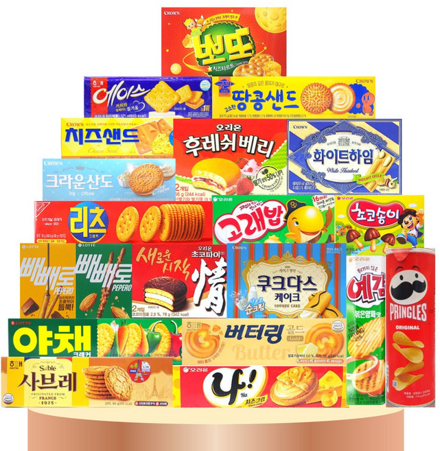 [판다네 마켓] 소형 20종-C 과자세트 (치즈샌드 사브레 에이스 국희땅콩샌드 야채크래커 리츠 뽀또 쿠크다스 후레쉬베리 초코파이 고래밥 초코송이 화이트하임 빼빼로 버터링), 1개
