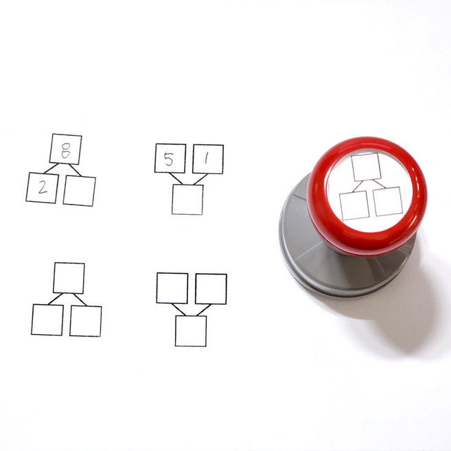 가르기 모으기 수학스탬프 주문제작 도장 엄마표수학, 파랑, 1개