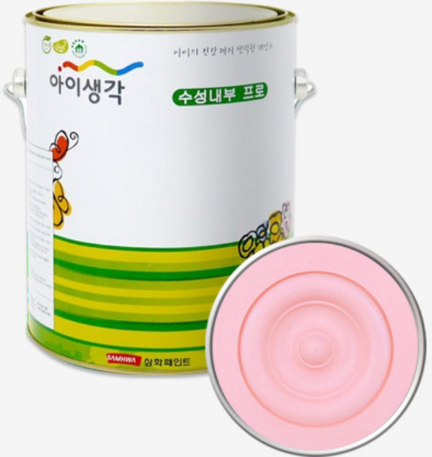 친환경 아이생각 수성페인트 무광 4L, 핑크, 1개