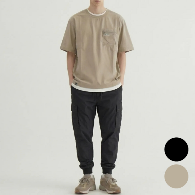 네파 반팔 티셔츠 반팔티 오버핏 라운드 루즈핏 우븐 남자