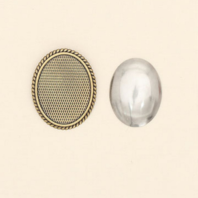 굿팡패브릭 63-938 [반제품] 타원형 앤티크 브로치_앤틱골드 (7306192), 1개