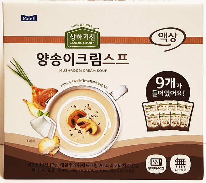 코스트코무료배송 상하키친 양송이크림스프, 1.35kg, 1개