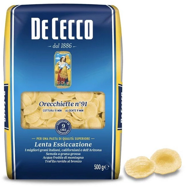 DE CECCO 貓耳朵麵 N.91 義大利麵 麵疙瘩, 1個, 效期 2028.07.16