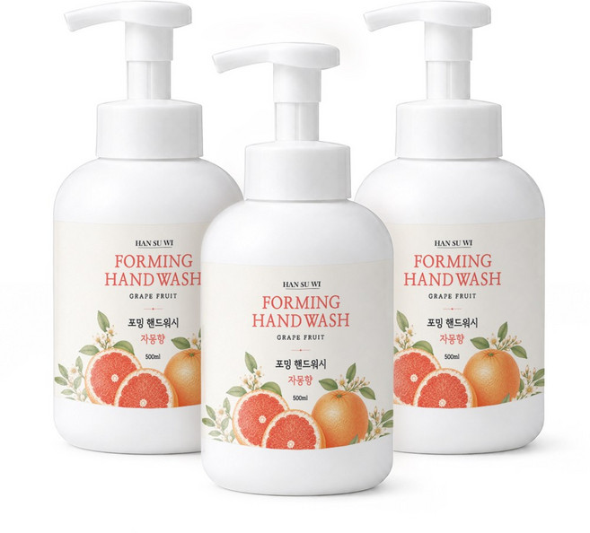 한수위 포밍 핸드워시 자몽향 500ml 3개