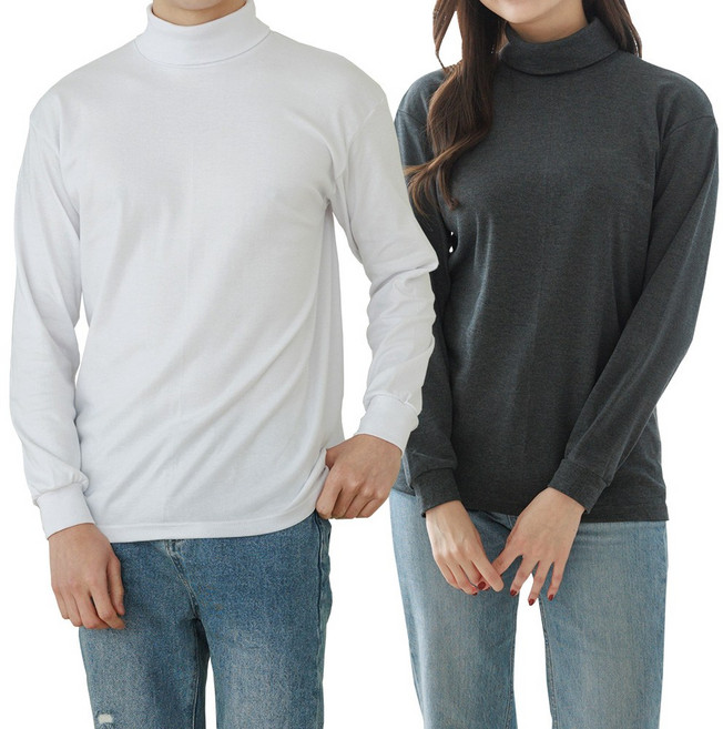 예스플러스 국내산 온목폴라 긴팔면티 2P