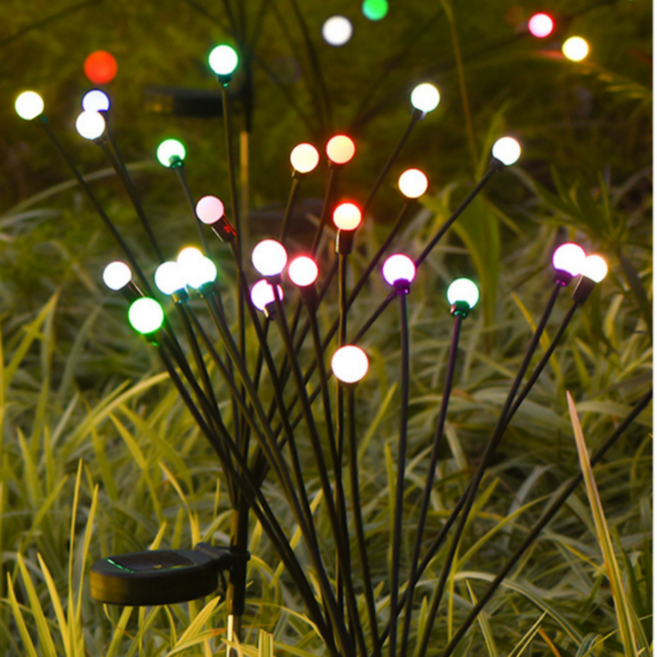 노란집 태양광 태양열 야외 반딧불 조명 정원등 잔디등, 하얀색 불빛 10구 조명