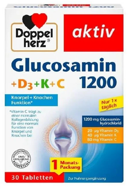 도펠헤르츠 글루코사민 1200 비타민D3+K+C 30정, 1개 - 쿠팡
