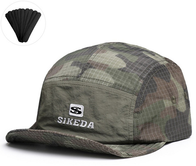 BELLEAURA 벨오라 캐주얼 립스탑 카모 숏캡 캠핑 등산 낚시 아웃도어 버클스트랩 모자 (모자 오염방지패드 지급), 카키(KC)