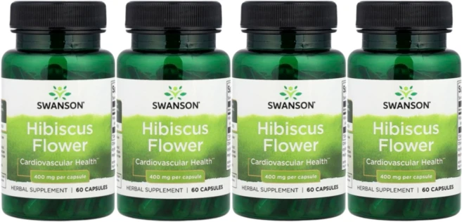 스완슨 히비스커스 꽃 400mg, 4개, 60정 - 쿠팡