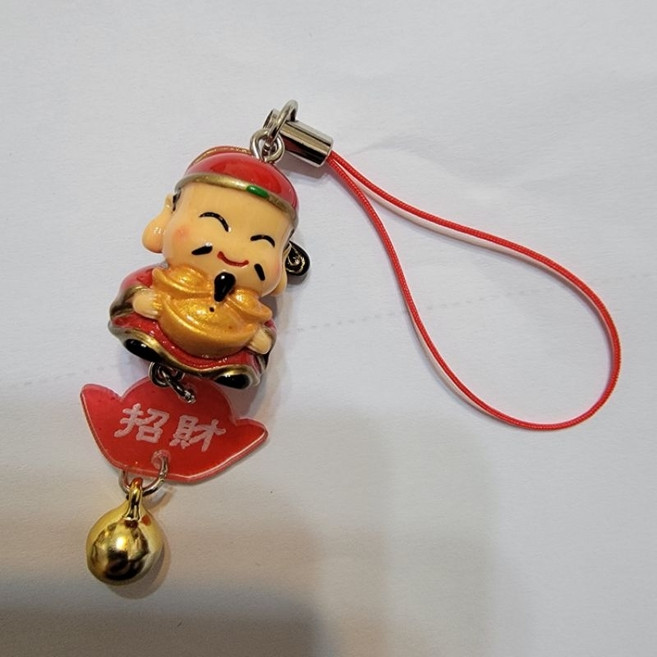 佳樺神明公仔 2.4cm 財神 月老 文昌君 玄天上帝 土地婆 孔子 公仔吊飾, 1個, 財神抱元寶吊飾, 財神抱元寶