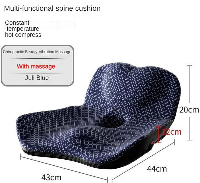 Coccyx 메모리 폼 의자 정형 베개 사무실 좌석 패드 치질 치료 자동차 좌석 큰 쿠션 릴리프 통증 Tailbone, 44x43x20CM, 05 With massage Blue