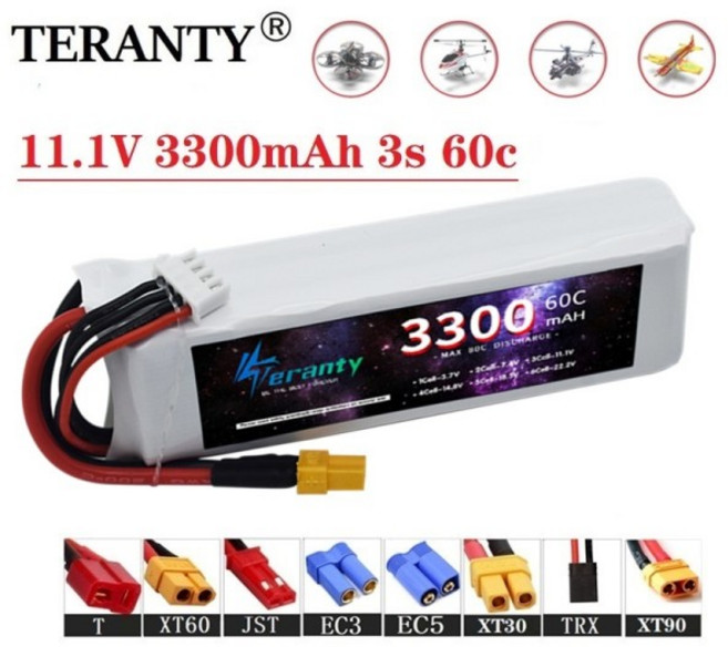 RC 비행기 쿼드콥터 레이싱 카 리모컨 드론용 리포 배터리 4WD 예비 부품 XT60 11.1V 3300mAh 3S, 09 3PCS Battery-XT60