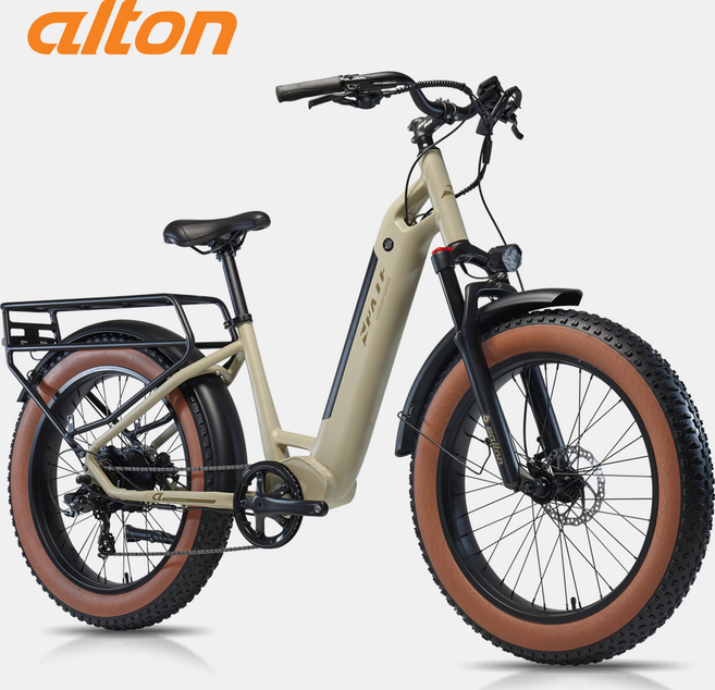 2025 알톤 전기자전거 스페이드 24 48V 500W 15Ah 24인치 시마노 7단 유압디스크 팻바이크, 매트베이지, 알루미늄