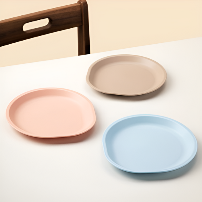 에디슨 플레이트 3종 세트, 베이지, 핑크, 블루, 1세트
