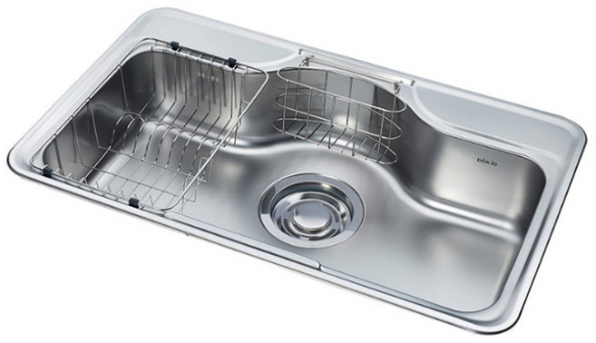 백조 사각 싱크볼 0.6T FDS850 D형 바구니 수세미망 배수구 포함, 1개