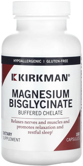 Kirkman Labs 마그네슘 비스글리시네이트 완충 킬레이트 100mg 캡슐 180정(캡슐 1정당 50mg), KirkmanLabs마그네슘비스글리시네이트완충킬레이트1, 1개, 180정 - 쿠팡