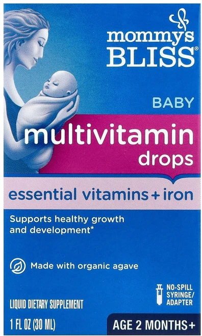 마미스블리스 Mommys Bliss 유아용 종합비타민 및 철분 포도 맛 생후 2개월 이상 30ml(1fl oz), 1개, 30ml - 쿠팡