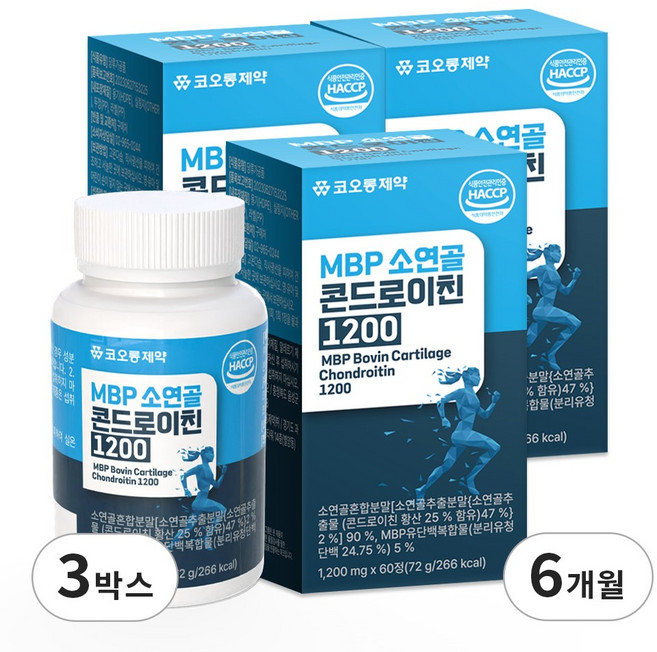 코오롱제약 MBP 소연골 콘드로이친 1200, 3개, 60정